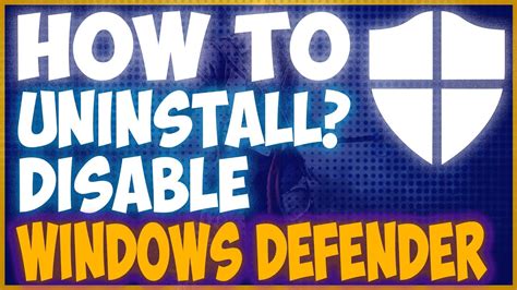 How to uninstall windows defender in windows 7